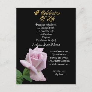 Celebration of life Invitation lavender rose