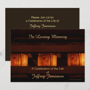 Celebration of Life Invitation, Memorial Candles Invitation
