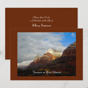 Celebration of Life Invitation, Mountains, Clouds Invitation