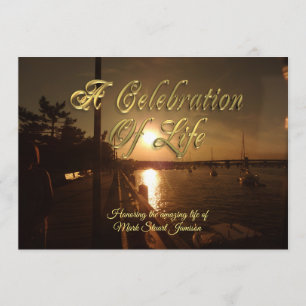 Celebration of life invitation Ocean Sunset