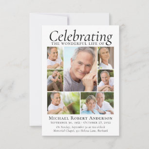 Celebration of Life Invitation Photo Collage
