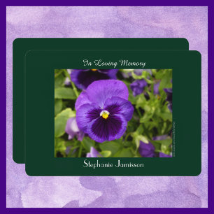 Celebration of Life Invitation Purple Pansy Floral