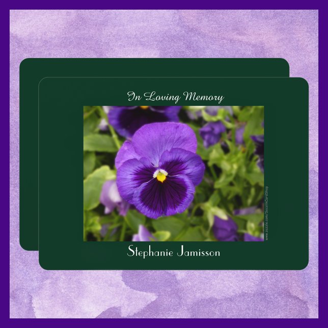 Celebration of Life Invitation Purple Pansy Floral (Creator Uploaded)