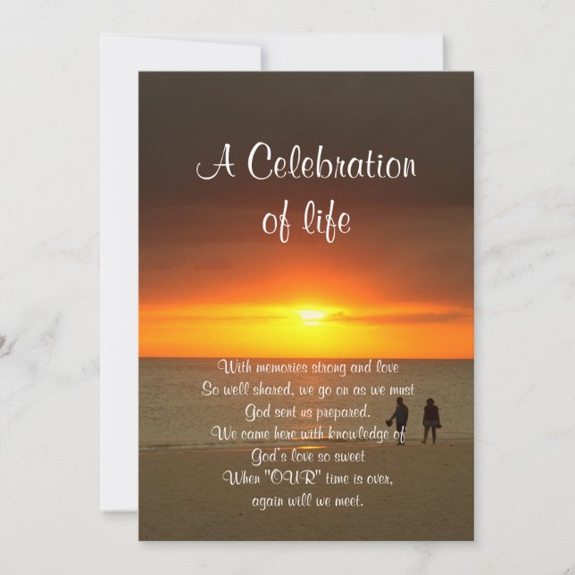 Celebration of life Invitation sunset (Front)