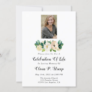 Celebration Of Life Invitations, Photo Invitation