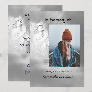 Celebration of Life Invite Angel Sky Clouds