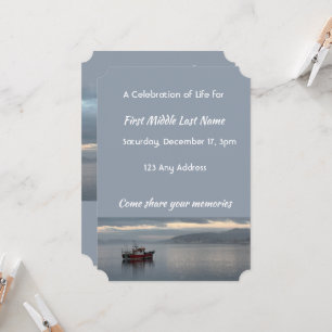 Celebration of Life Invite Fishing Boat Fisherman