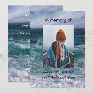 Celebration of Life Invite Ocean Sea Beach