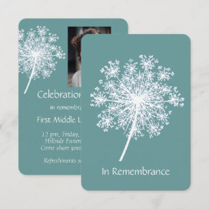 Celebration of Life Invite Queen Anne Lace Flower
