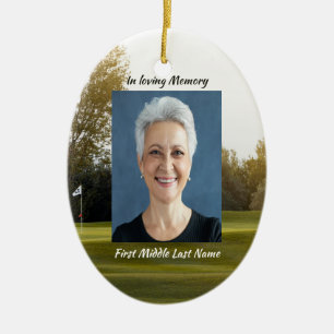 Celebration of Life Keepsake Golf Course Golfing Ceramic Ornament