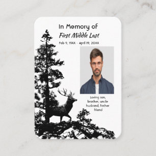 Celebration of Life Keepsake Masculine Stag Deer Business Card