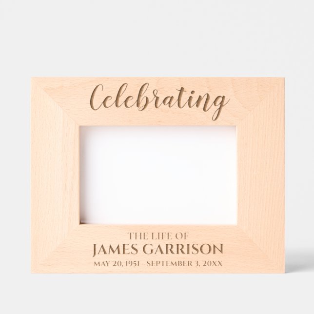 Celebration Of Life Keepsake Memorial Photo Etched Frames (Front)