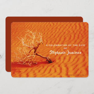 Celebration of Life, Lone Tree in Fiery Red Sand Invitation