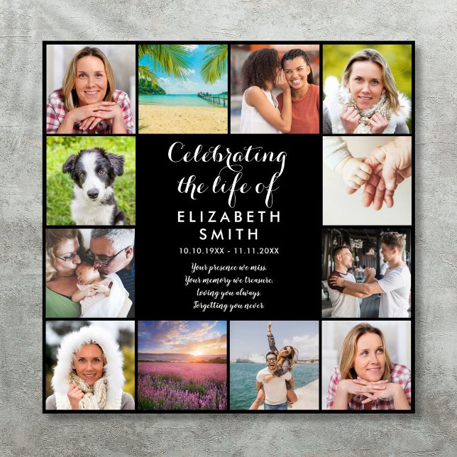 Celebration of Life Memorial 12 Photo Sign (Celebration of Life Memorial 12 Photo Sign)