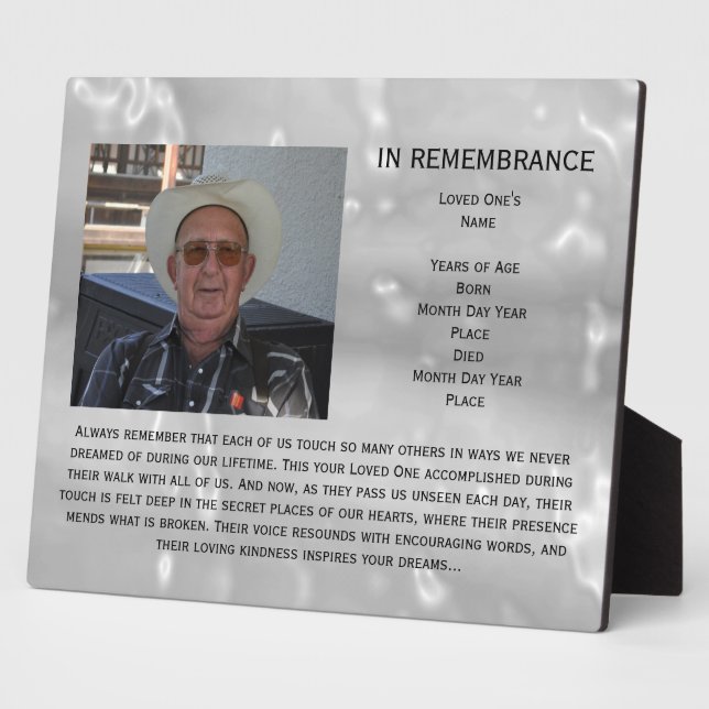 Celebration of Life Memorial by Janz 8x10 Plaque (Side)