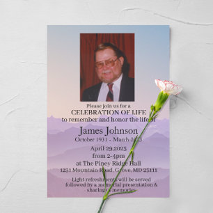 Celebration of Life Memorial Funeral Invitation