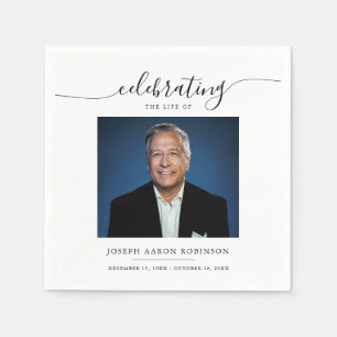 Celebration of Life Memorial Funeral Photo Napkin
