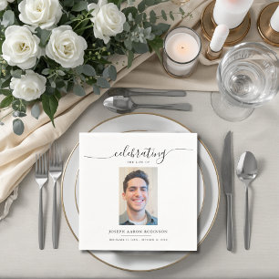 Celebration of Life Memorial Funeral Photo Napkin