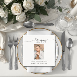 Celebration of Life Memorial Funeral Photo Napkin