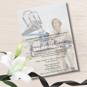 Celebration of Life Memorial Funeral Photo,Pilot Invitation