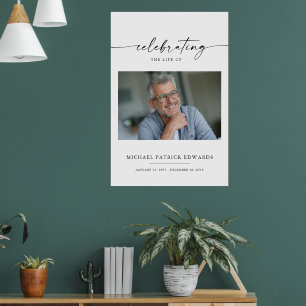 Celebration of Life Memorial Funeral Photo Poster