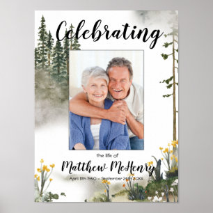 Celebration of life Memorial Funeral Photo Poster