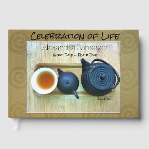 Celebration of Life Memorial Iron Tea Setting Guest Book
