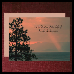 Celebration of Life Memorial Light Beam on Lake Invitation