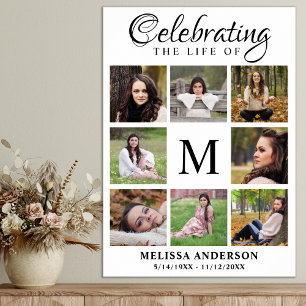 Celebration Of Life Memorial Photo Collage Funeral Poster