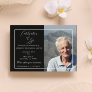 Celebration of Life Memorial Service Photo Custom Invitation
