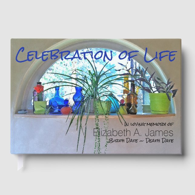 Celebration of Life Memorial Still Life Window Guest Book (Front)
