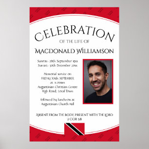 CELEBRATION OF LIFE Memorial TRINIDAD Photo Invita Poster