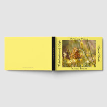 Celebration of Life Memory Book, Yellow Butterfly