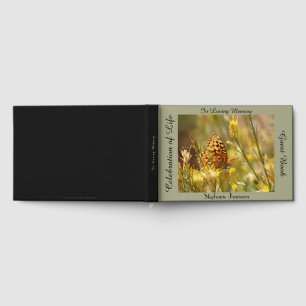 Celebration of Life Memory Book, Yellow Butterfly Guest Book