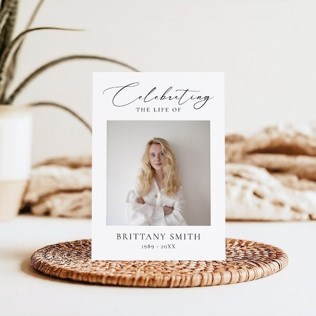 Celebration of Life Modern Memorial Photo Funeral Program (Creator Uploaded)