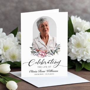 Celebration Of Life Modern Photo Funeral Memorial Program