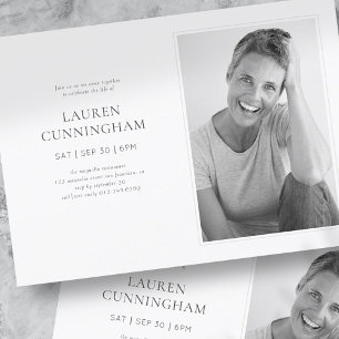 Celebration of Life Modern Simple Minimalist Photo Invitation