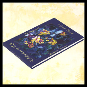 Celebration of Life, Name, Golden Yellow Flowers,  Guest Book