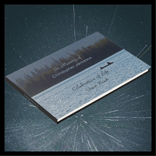 Celebration of Life, Name, Lake, Two Fishermen Guest Book