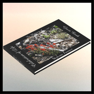 Celebration of Life, Name, Red Flowers and Rocks,  Guest Book