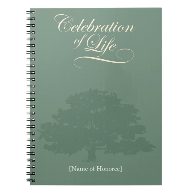 Celebration of Life Oak Tree Memories notebook (Front)