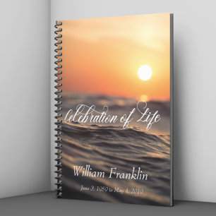 Celebration of Life Ocean Sunset Sea Guest Book