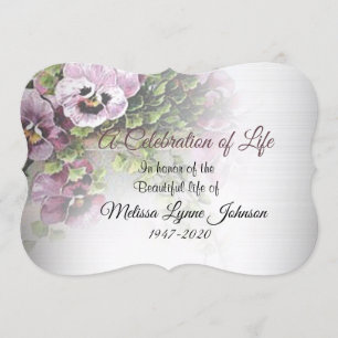Celebration Of Life , Pansy Garden Invitation