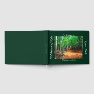 Celebration of Life Path Thru Aspens, Name, Trees Guest Book