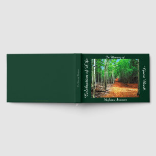 Celebration of Life Path Thru Aspens, Name, Trees Guest Book