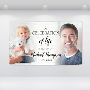 Celebration Of Life Personalised 2 Photo Memorial Banner