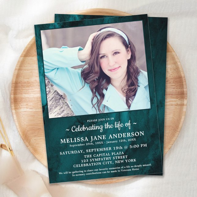 Celebration Of Life Personalised Photo Funeral  Invitation (Creator Uploaded)