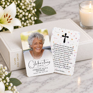 Celebration of Life Photo Bookmark Prayer Card