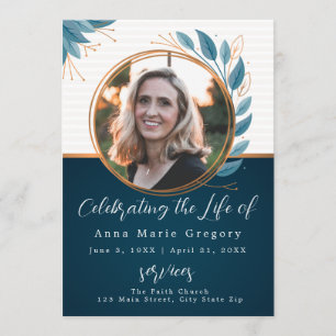 Celebration of Life Photo Bronze Memorial Funeral Program