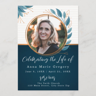 Celebration of Life Photo Bronze Memorial Funeral Program